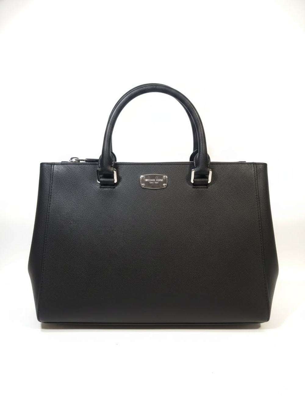 Michael Kors Black Structured Saffiano Leather Satchel